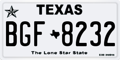 TX license plate BGF8232