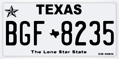 TX license plate BGF8235