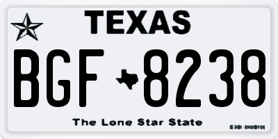 TX license plate BGF8238