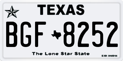 TX license plate BGF8252