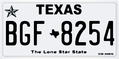 TX license plate BGF8254