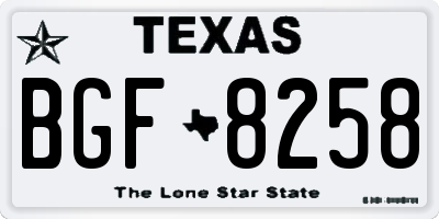 TX license plate BGF8258