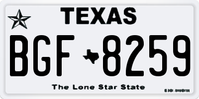 TX license plate BGF8259