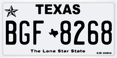 TX license plate BGF8268