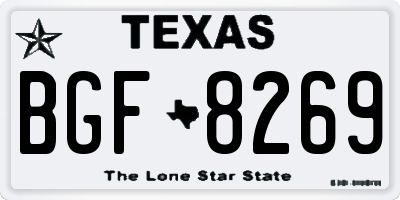 TX license plate BGF8269