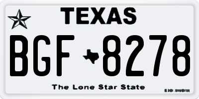 TX license plate BGF8278