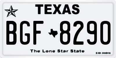 TX license plate BGF8290