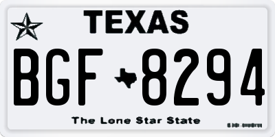TX license plate BGF8294
