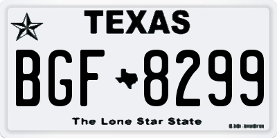 TX license plate BGF8299