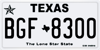 TX license plate BGF8300