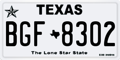 TX license plate BGF8302