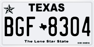 TX license plate BGF8304