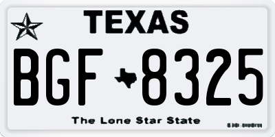 TX license plate BGF8325