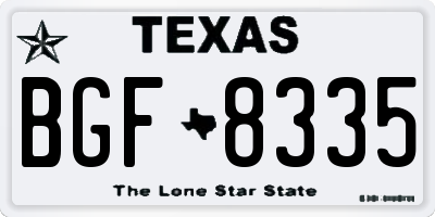 TX license plate BGF8335