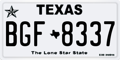 TX license plate BGF8337