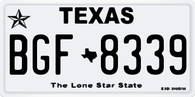 TX license plate BGF8339