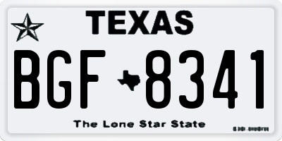 TX license plate BGF8341