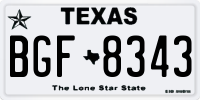 TX license plate BGF8343