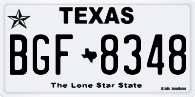 TX license plate BGF8348