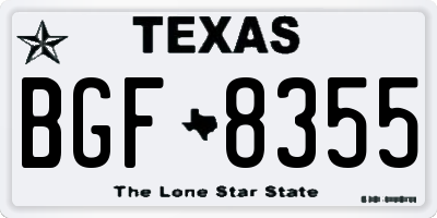 TX license plate BGF8355