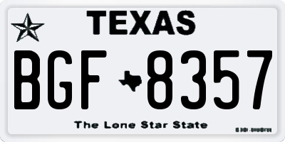 TX license plate BGF8357