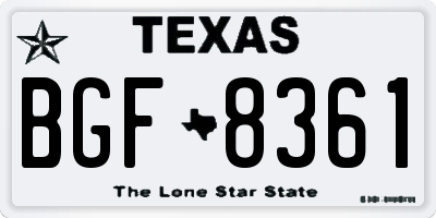 TX license plate BGF8361
