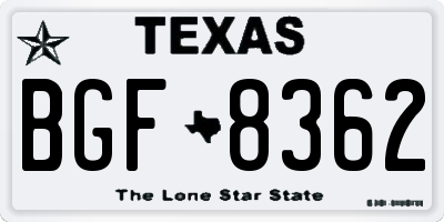 TX license plate BGF8362