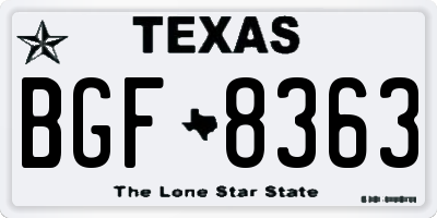 TX license plate BGF8363