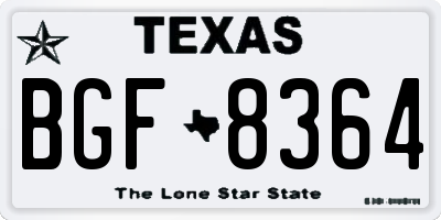 TX license plate BGF8364