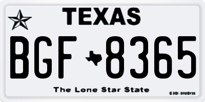TX license plate BGF8365