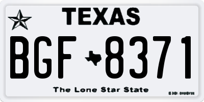 TX license plate BGF8371