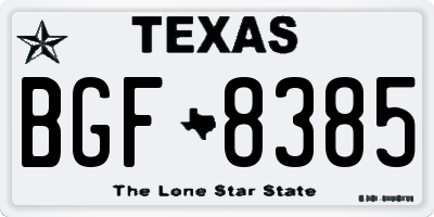 TX license plate BGF8385
