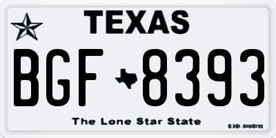 TX license plate BGF8393