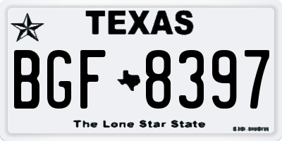 TX license plate BGF8397