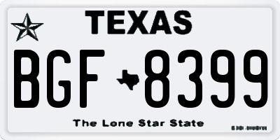 TX license plate BGF8399