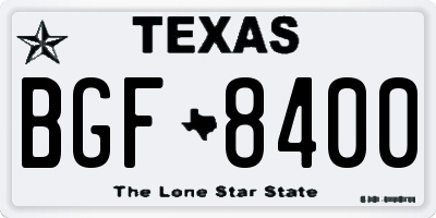 TX license plate BGF8400