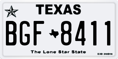 TX license plate BGF8411