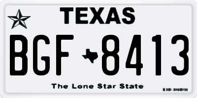 TX license plate BGF8413
