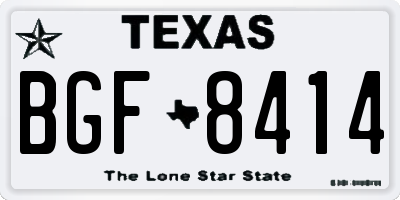 TX license plate BGF8414