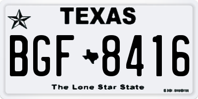 TX license plate BGF8416