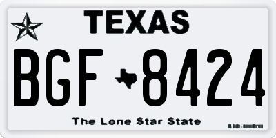 TX license plate BGF8424