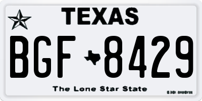 TX license plate BGF8429