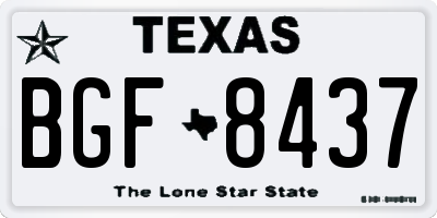 TX license plate BGF8437