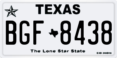 TX license plate BGF8438