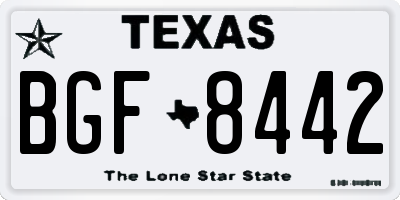 TX license plate BGF8442