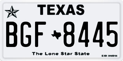 TX license plate BGF8445