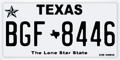 TX license plate BGF8446