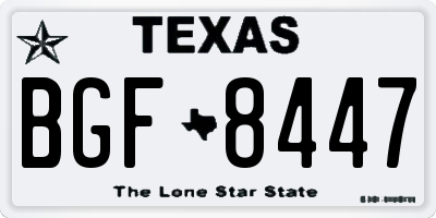 TX license plate BGF8447
