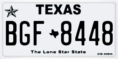 TX license plate BGF8448
