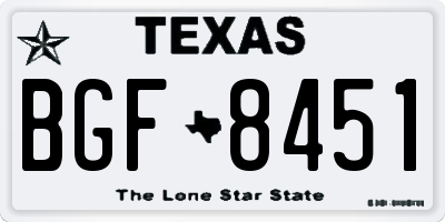 TX license plate BGF8451